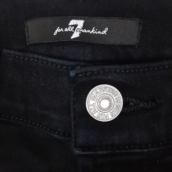 7 for all Mankind Ankle Crop Jeans In Black Size 24 - Picture 8 of 9